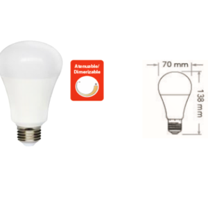 Foco Led Bombilla A19 Zaniah2 E27 15w 6500k Blanco