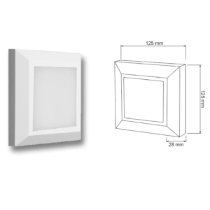 3HLED802VBLuz led de cortesia zona costera 2.5w 4000k color blanco forma cuadrada