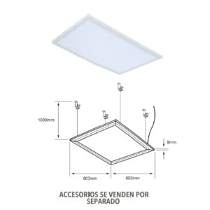 40DPANLED65MVB Lámpara LED para Techo Empotrable Azmidi II, Interiores, Luz de Día, 40W, 5400 Lúmenes, Blanco, para Oficina