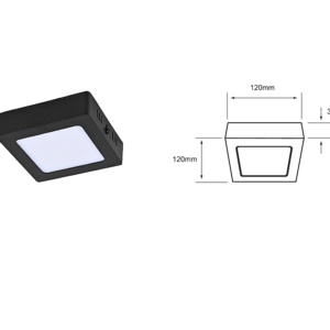 6PTLLEDC65MVB lampara de plafón para techos en los interiores con luz led color negro forma rectangular 6 500 K
