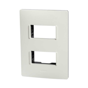 2600612-130 Placa de 2 módulos blanco con chasis grafito Simon 26