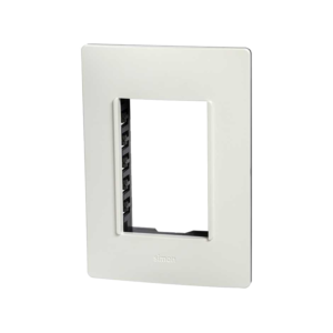 2600613-130 Placa de 3 módulos blanco con chasis grafito Simon 26