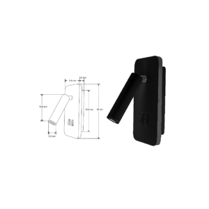 ILU510110WB Luminaria de luz led de 85 a 265 voltios  con Angulo de apertura de 45° dirigible color negro