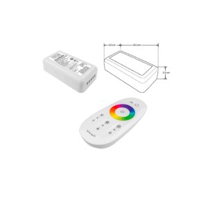 ILUCON2GRGB Controlador para tira extraplana, de led RGBW, 288 Watts- 576 Watts, inalámbrico 2.4 Giga Hz, 12-24V cc, protección IP20