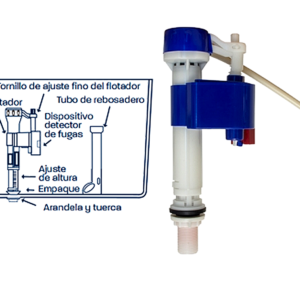 P-B3090 Válvula de antifugas para los tanques de los sanitarios Altura ajustable de 20.5 cm a 32 cm modo silencioso