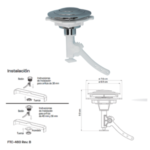 P-B6009 Válvula tradicional Altura 38 mm, Ancho 48 mm y Largo 58 mm