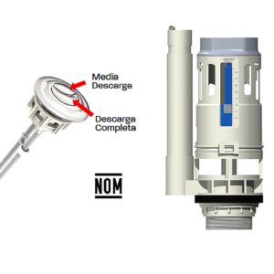 P-B6037 Válvula de descarga con piezas para sanitarios Medidasd 197 mm y  2 diametro