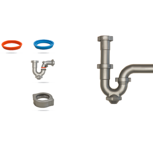 P-B9052P Tubería con brazo ajustable para fregaderos / lavabo  Bastón de Descarga Largo de 18 cm Chapetón Medidas de 6.3 cm Extensión 1 1/2″ y 1 1/4″ de 15 cm Temperatura de 0°C a 90°c Presión de 5 PSI