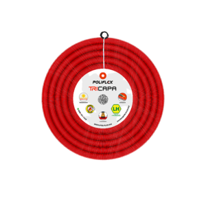 P-PRG20-100 Poliflex Tricapa Rojo Resistente ENT con guía 1/2″ 100 metros
