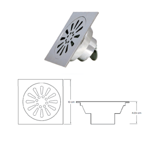 PC-310 Coladera de latón anti olores medidas 10 x 10 cm uso para lavanderías de piso baños y habitaciones de  servicio