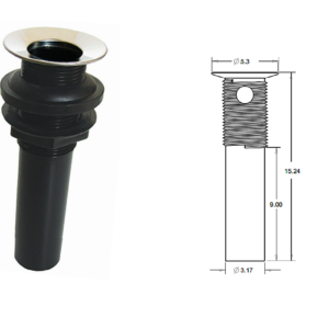 PH-201 Tubo negro de ABS para lavamanos de la cocina del hogar medidas 5.3m x 3.17 cm x 15.24 cm del tubo negro