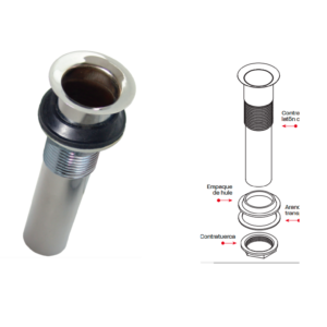 PH-225 Contra para Lavabo sin rebosadero para el lavabo 38 mm (1 1/2)