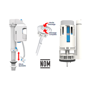 PS-A015 Juego de reparación descarga con 2 dual 1 Válvula de admisión Válvula de Descarga 1 Botón superior universal