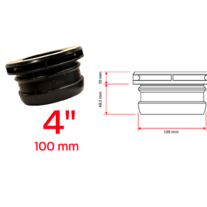 PA-B66 Cuello circular flexible para sanitarios de pvc  de 4″ para 100 metros de tubería de pvc en descarga de agua medidas 20 m y 48.5 cm de ancho 109 metros de largo color negro