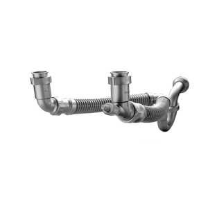 TF-110 2 tubo flexibles para el fregadero o lavabo medidas 90 y 75 grados x 5 cm empaques de 11/2 y 11/4 para el lavabo con pvc