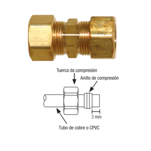 Pieza de niple para reparaciones y conexión de las tubería de pvc con anillo de comprensión