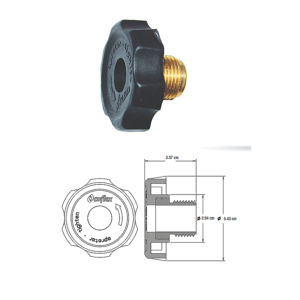 UTI-14M Tuerca izquierda con maneral de 7/8″ para los tanques de gas