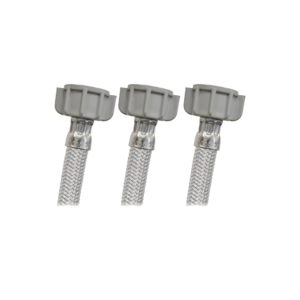 VL-T55 3 Mangueras flexibles para lavadora de conexión con tubería de agua 1/2″ A.M. X 1/2″ A.M. X 1/2″ A.M con 55 cm de largo