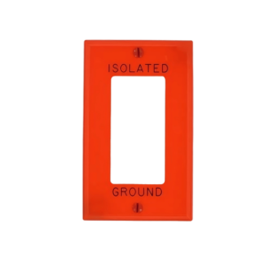 80401-0IG placa decora naranja con leyenda insolated ground nylon termoplástico