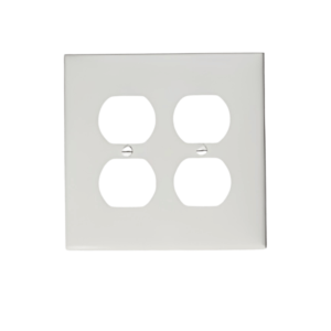 80716-00W placa para 2 receptores dúplex nylon blanco