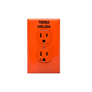 K13-05262 kit receptáculo dúplex grado industrial 15a 125v 2 polos 3 hilos naranja leviton