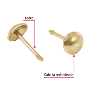 44901- Caja con 500 clavillos dorados de 17 mm