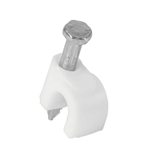 48271- Bolsa con 20 grapas blancas de 5 mm para cable redondo