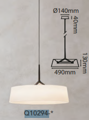 Q10294-WH QUOR CHARLY Lampara colgante LED integrado 9w 3000k Luz cálida acabado metal blanco WH y acrílico