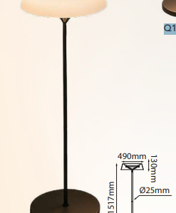 Q10296-WH QUOR CHARLY Luminario de piso LED integrado 9w 3000k Luz cálida acabado metal blanco WH y acrílico (copia)