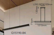 Q15190-BK QUOR MONACO Lampara colgante LED integrado 32w 3000k Luz cálida acabado negro BK y acrílico
