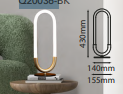 OQ20036-BKGD QUOR CLIP Luminario de mesa LED integrado 8.8w 3000k Luz cálida acabado negro y oro BKGD con acrílico