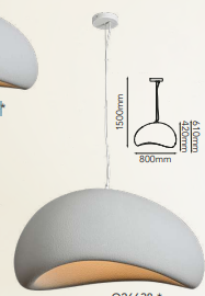 Q26638-GY QUOR GLOBE Lampara colgante (foco no integrado) acabado Gris GY y acrílico