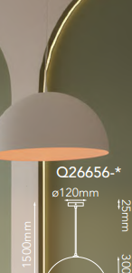 Q26656-GY QUOR GLOBE Lampara colgante (foco no integrado) acabado Gris GY y acrílico
