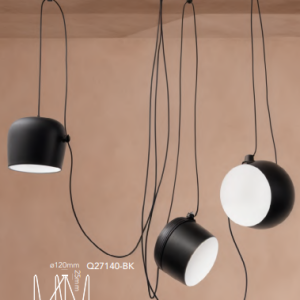 Q27140-BK QUOR MARCO Lampara colgante (foco no integrado) acabado color negro BK y acrílico (copia)
