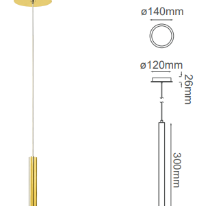 Q30451-GD QUOR MINHA Lampara colgante (foco no integrado) acabado oro GD