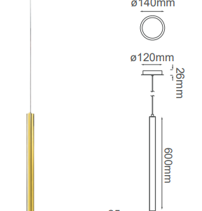 Q30551-GD QUOR MINHA Lampara colgante (foco no integrado) acabado oro GD