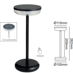 Q31019-BK QUOR FUN Luminario de mesa recargable LED integrado 2w 2700k Luz cálida color negro BK