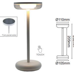 Q31019-WH QUOR FUN Luminario de mesa recargable LED integrado 2w 2700k Luz cálida color Blanco WH