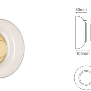 Q33940-GD QUOR KLIMT Luminaria de muro LED integrada 10w 3000k Luz cálida acabado metal color oro GD y cristal