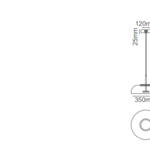 Q33942-BK QUOR KLIMT Lampara colgante LED integrada 10w 3000k Luz cálida acabado metal color negro BK y cristal