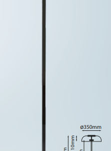 Q33943-BK QUOR KLIMT Luminario de piso LED integrada 10w 3000k Luz cálida acabado metal color negro BK y cristal