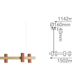 Q50176-TR QUOR HELENA Lampara colgante LED integrada atenuable 3000k,4000k,6000k 50w acabado terracota