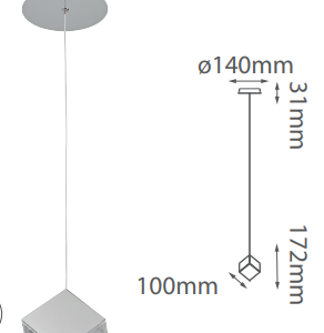 Q50701-CH QUOR KUBRICK Lampara colgante 1LED integrado atenuable 3000k, 4000k, 6000k, 4w acabado cromo CH y cristal