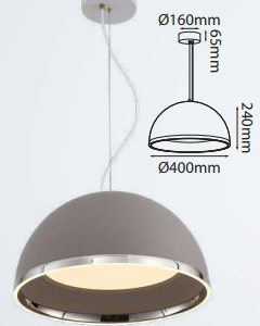 Q60024-GY QUOR HALO lampara colgante LED integrada 35w 3000k Luz cálida acabado Gris GY