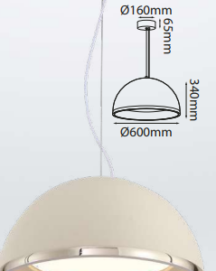 Q60028-BSK QUOR HALO lampara colgante LED integrada 60w 3000k Luz cálida acabado Beige Skin BSK