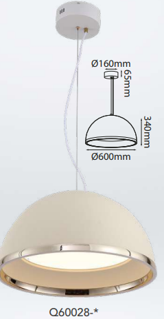Q60028-BSK QUOR HALO lampara colgante LED integrada 60w 3000k Luz cálida acabado Beige Skin BSK