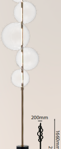 Q88693-GD QUOR DANTE Luminaria de mesa LED integrado 8w 3000k Luz cálida acabado oro GD y cristal