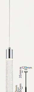 Q90101-CH QUOR MANHATTAN Lampara colgante LED integrado atenuable 300k, 4000k, 6000k 6w acabado cromo CH y cristal