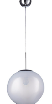 Q10400-WH QUOR MUNCH Lampara colgante esfera (foco no incluido) acabado blanco WH y cristal