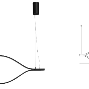 Q10681-BK QUOR VALENCIA Lampara colgante LED integrado 19w 3000k Luz cálida acabado negro BK y acrílico difusor